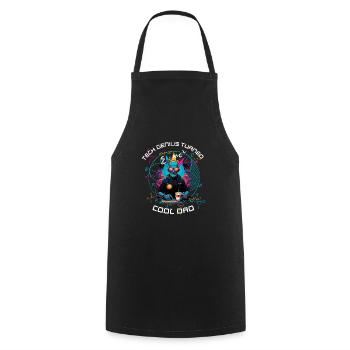 Cool Dad Futuristic Cyber - Humor - Cooking Apron - black - Front - AI Model Male 185 dark (185cm)