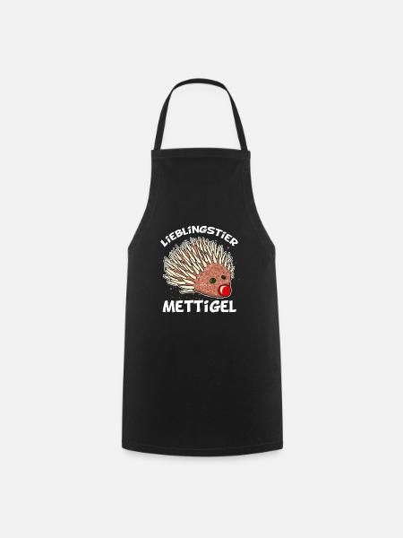 Lieblingstier Mettigel Hackfleisch Hack Igel - Kochschürze - Schwarz