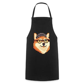 Shiba Inu Pixel Art Amateurs de chiens - Tablier de cuisine - noir - Devant - AI Model Male 185 dark (185cm)