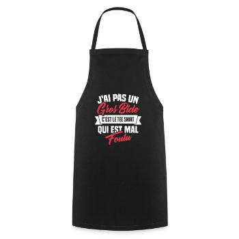 J'ai Pas Un Gros Bide - Tablier de cuisine - noir - Devant - AI Model Male 185 dark (185cm)
