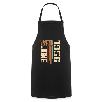 June 1956 Birthday Gift June 1956 Retro 1956 - Cooking Apron - black - Front - AI Model Male 185 dark (185cm)