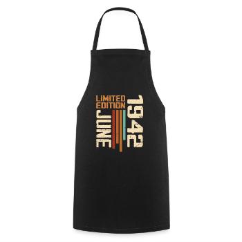 June 1942 Birthday Gift June 1942 Retro 1942 - Cooking Apron - black - Front - AI Model Male 185 dark (185cm)