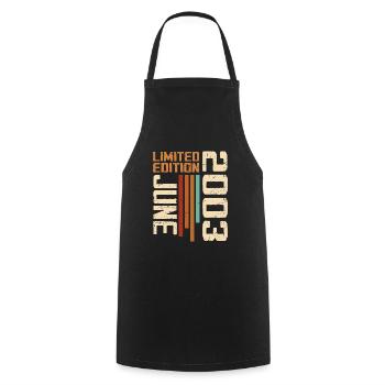 June 2003 Birthday Gift June 2003 Retro 2003 - Cooking Apron - black - Front - AI Model Male 185 dark (185cm)