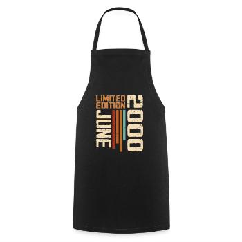 June 2000 Birthday Gift June 2000 Retro 2000 - Cooking Apron - black - Front - AI Model Male 185 dark (185cm)