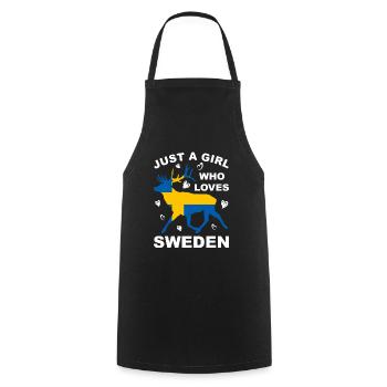 Schweden Flagge Elch Skandinavien Urlaub Reise - Kochschürze - Schwarz - Vorne - AI Model Male 185 dark (185cm)