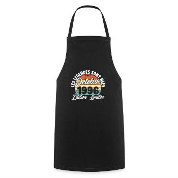 Cadeau Les légendes sont nées en Octobre 1996 - Tablier de cuisine - noir - Devant - AI Model Male 185 dark (185cm)
