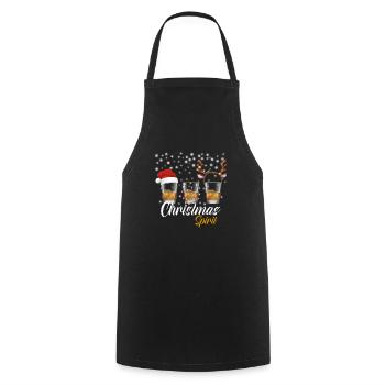 Christmas Spirit Weihnachten Whisky Malt Shots - Kochschürze - Schwarz - Vorne - AI Model Male 185 dark (185cm)