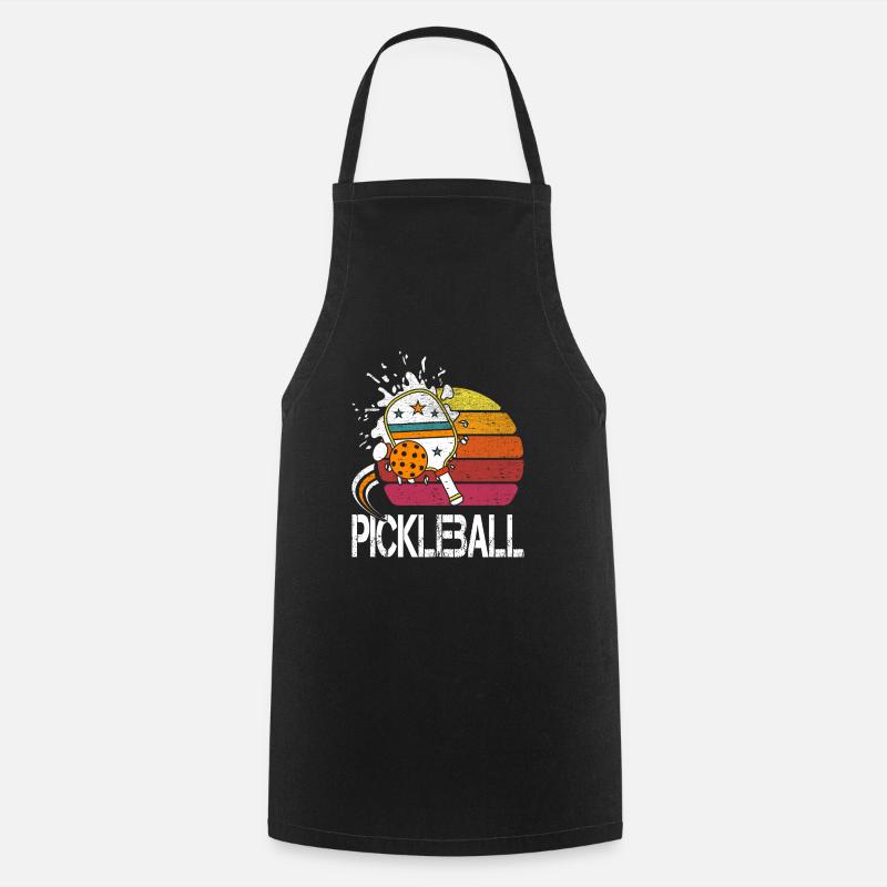 pickleball,-2 t-shirt, - Cooking Apron - black