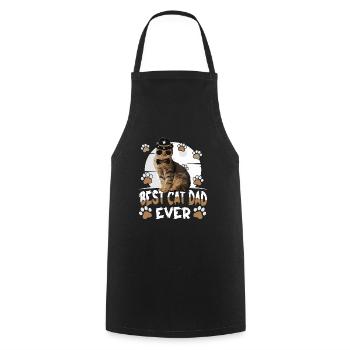 Best Cat Dad Ever TShirt - Cooking Apron - black - Front - AI Model Male 185 dark (185cm)