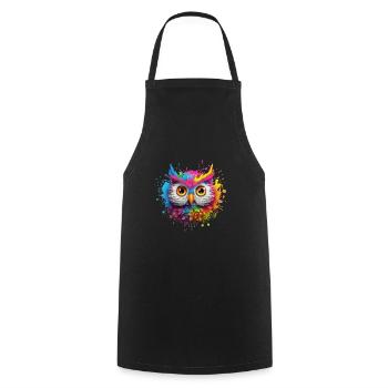 BUNTE EULE - Kochschürze - Schwarz - Vorne - AI Model Male 185 dark (185cm)