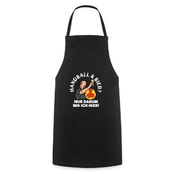 Stolzer Handball Papa Bier lustiges Geschenk Vater - Kochschürze - Schwarz - Vorne - AI Model Male 185 dark (185cm)