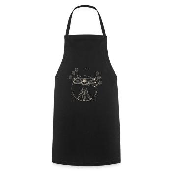 Vitruvian Man Federball Badminton - Cooking Apron - black - Front - AI Model Male 185 dark (185cm)