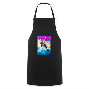 Mallefiziert Delfin Urlaub Mallorca Ibiza Malle - Kochschürze - Schwarz - Vorne - AI Model Male 185 dark (185cm)