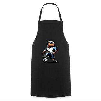Capybara spielt Fußball - Geschenk Fußballspieler - Kochschürze - Schwarz - Vorne - AI Model Male 185 dark (185cm)