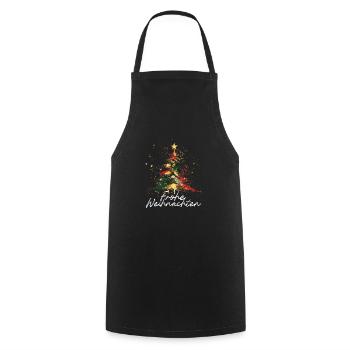 Oh Christmas Tree Colorful Artistic Christmas Tree - Cooking Apron - black - Front - AI Model Male 185 dark (185cm)