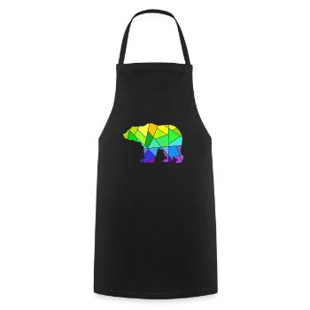 Bear Colorful Geometric Figures - Cooking Apron - black - Front - AI Model Male 185 dark (185cm)
