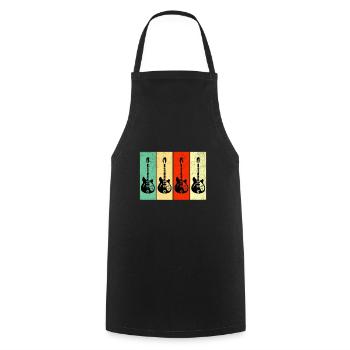 Guitar Retro Vintage Electric Guitars - Cooking Apron - black - Front - AI Model Male 185 dark (185cm)
