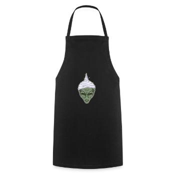 Extraterrestre surnaturel être humain bizarre étrange ovni - Tablier de cuisine - noir - Devant - AI Model Male 185 dark (185cm)