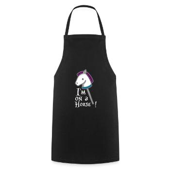 Je suis un cheval - Tablier de cuisine - noir - Devant - AI Model Male 185 dark (185cm)