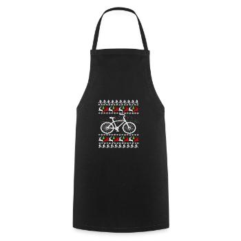 Vilain vélo de Noël - Tablier de cuisine - noir - Devant - AI Model Male 185 dark (185cm)
