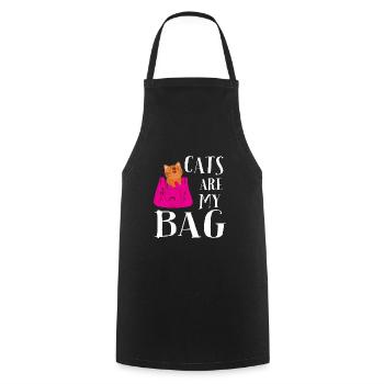 Cats are my bag - Kochschürze - Schwarz - Vorne - AI Model Male 185 dark (185cm)