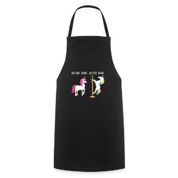 Drunken Stripping Unicorn Wine - Cooking Apron - black - Front - AI Model Male 185 dark (185cm)
