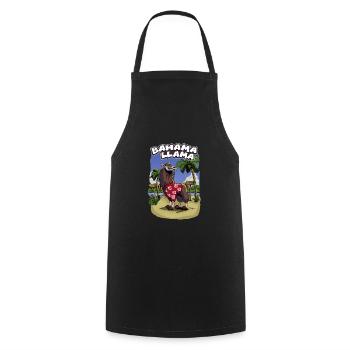 Bahama Llama - Cocktail Urlaub Chill Relax - Kochschürze - Schwarz - Vorne - AI Model Male 185 dark (185cm)