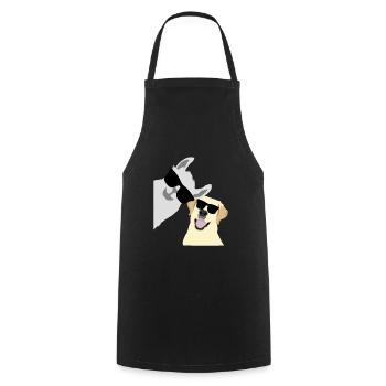 Lama Alpaca Labrador Golden Retriever - Cooking Apron - black - Front - AI Model Male 185 dark (185cm)
