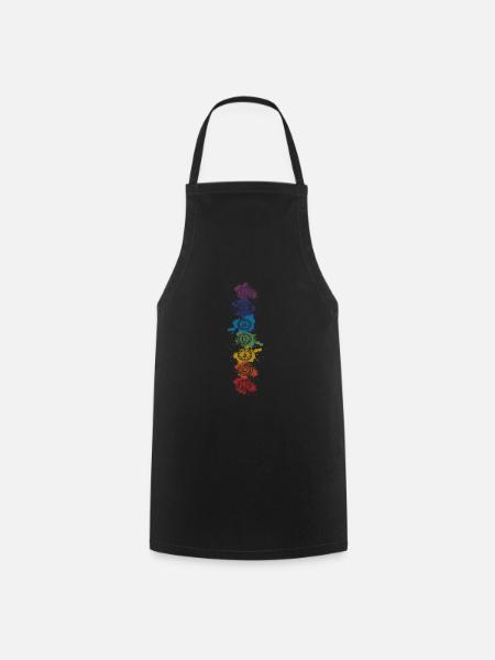 Chakra Elements Splash - Buddha, Buddhism, Yoga - Cooking Apron - black