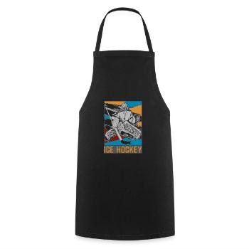 Hockey sur glace rondelle de hockey sur glace - Tablier de cuisine - noir - Devant - AI Model Male 185 dark (185cm)