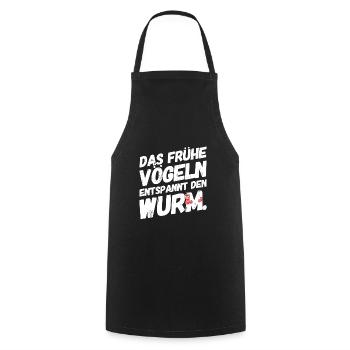 Lustige Witzige Sex Sprüche Wurm - Kochschürze - Schwarz - Vorne - AI Model Male 185 dark (185cm)
