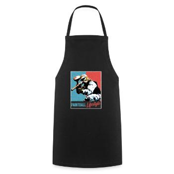 Vintage paintball - Cooking Apron - black - Front - AI Model Male 185 dark (185cm)