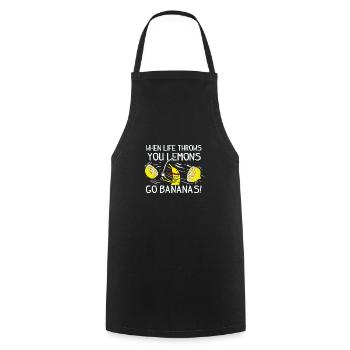 Banana Lemons Life Yellow Motivation Gift - Cooking Apron - black - Front - AI Model Male 185 dark (185cm)