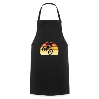 Mountain Bike Downhill - Cooking Apron - black - Front - AI Model Male 185 dark (185cm)