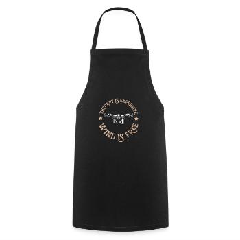Wind is free - Motocross Enduro Biker Motorcycle - Cooking Apron - black - Front - AI Model Male 185 dark (185cm)
