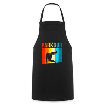 Parkour Vintage - Kochschürze - Schwarz - Vorne - AI Model Male 185 dark (185cm)