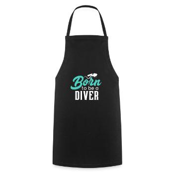Born to be a diver - Diving fish snorkeling - Cooking Apron - black - Front - AI Model Male 185 dark (185cm)