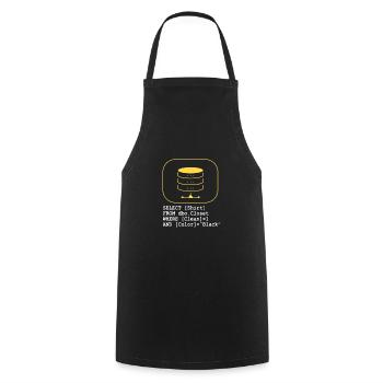 Code Database SQL Sarcasm Developer Gift - Cooking Apron - black - Front - AI Model Male 185 dark (185cm)