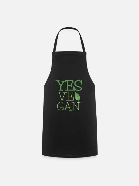 Yes Ve Gan Vegan Shirt grün - Kochschürze - Schwarz