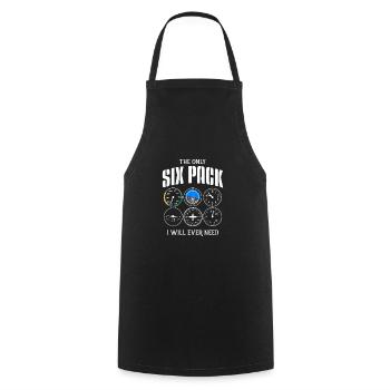 Pilot six pack - flying, plane, flying lesson - Cooking Apron - black - Front - AI Model Male 185 dark (185cm)