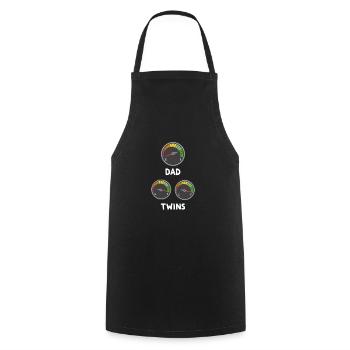 Gemini vs Dad - dad, daddy, dad, birth - Cooking Apron - black - Front - AI Model Male 185 dark (185cm)