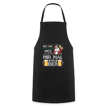Ho Ho Hol mir mal ein Bier - Kochschürze - Schwarz - Vorne - AI Model Male 185 dark (185cm)