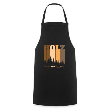 Holz Wald Silhouette Retro Shirt - Kochschürze - Schwarz - Vorne - AI Model Male 185 dark (185cm)