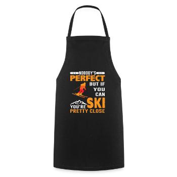 Perfect ski - ski, winter, gift - Cooking Apron - black - Front - AI Model Male 185 dark (185cm)