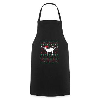 Chèvre de Noël Noël laid - Tablier de cuisine - noir - Devant - AI Model Male 185 dark (185cm)