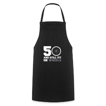 50er 50. Geburtstag Radsport Radfahrer Geschenk - Kochschürze - Schwarz - Vorne - AI Model Male 185 dark (185cm)