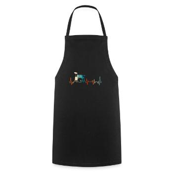 Schlagzeug Schlagzeuger Herzschlag - Kochschürze - Schwarz - Vorne - AI Model Male 185 dark (185cm)
