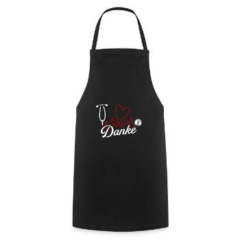 Merci Médecin cardio-battement Médecins - Tablier de cuisine - noir - Devant - AI Model Male 185 dark (185cm)