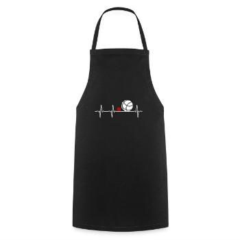Petanque Boules Heartbeat Boccia Heartbeat Design - Cooking Apron - black - Front - AI Model Male 185 dark (185cm)