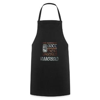 Wikinger Nordische Gott der Ungeduld Hammersbald - Kochschürze - Schwarz - Vorne - AI Model Male 185 dark (185cm)